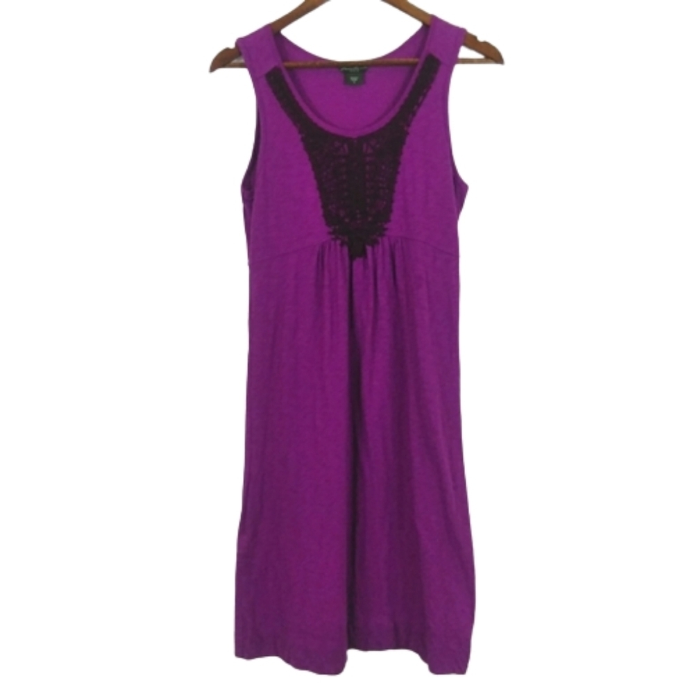 Eddie Bauer Purple Mini Cotton Casual Sleeveless Basic Dress Size Small
